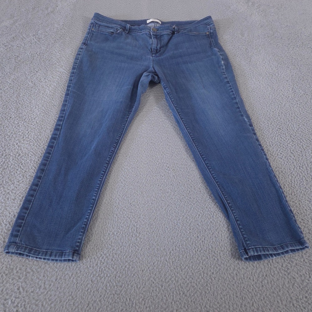 J. Jill Jeans Womens 18‎ Petite Blue Authentic Fit Slim Leg Tencel Stretch Denim